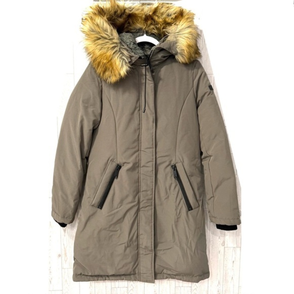 Sam Edelman Size Small Loden Olive Green Down Parka Jacket Coat
